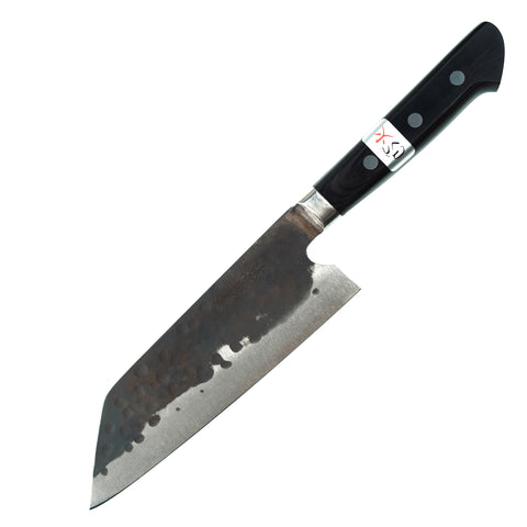 Fujiwara Santoku Aogami-Super Tsuchime Packer wood western handle 165mm by Alambika - Alambika Canada