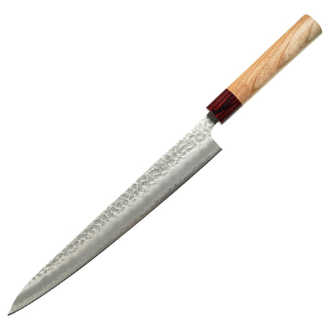 Tsunehisa Tsuchime - sujihiki 270mm Cherry Wood Handle Hammered AS by Tsunehisa - Alambika Canada