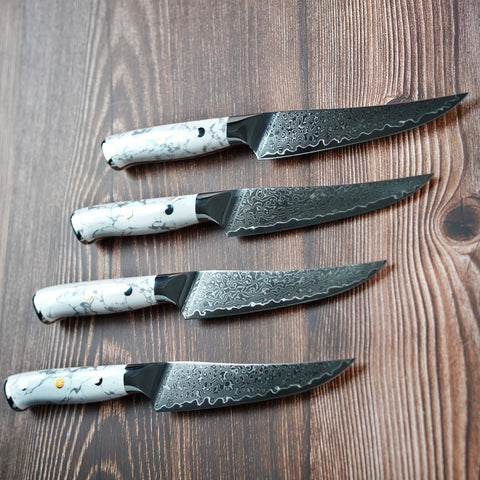 Steak Knife - Marble handle - set of 4 by Alkademie - Alambika Canada