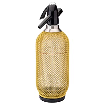 Soda Siphon - Glass with Metal Mesh - Gold by Jesemi's Collection - Alambika Canada