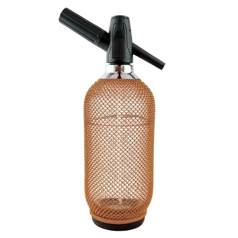 Soda Siphon - Glass with Metal Mesh - Copper by Jesemi's Collection - Alambika Canada